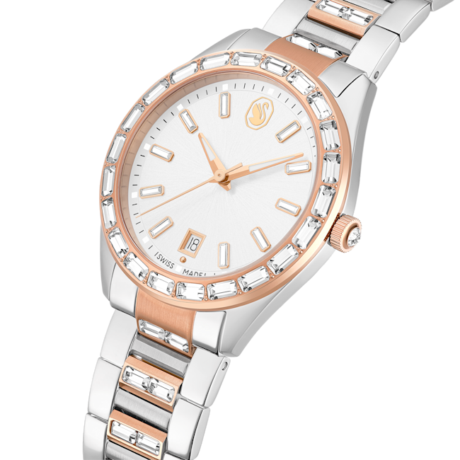 Swaorvksi Matrix date watch Rose gold tone Mixed metal finish 5734663