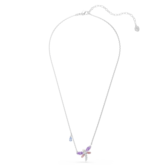 Swarovski Ariana Grande x Swarovski pendant, Mixed cuts, Dragonfly, Multicolored, Rhodium plated 5737383