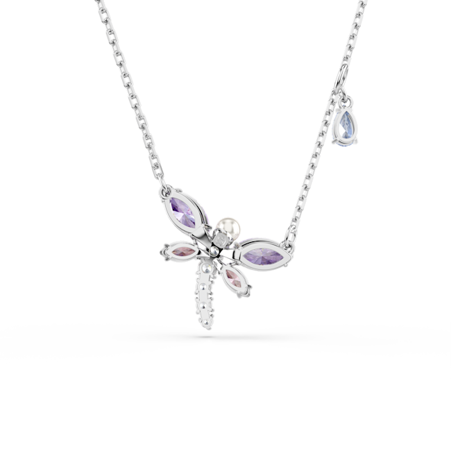 Swarovski Ariana Grande x Swarovski pendant, Mixed cuts, Dragonfly, Multicolored, Rhodium plated 5737383