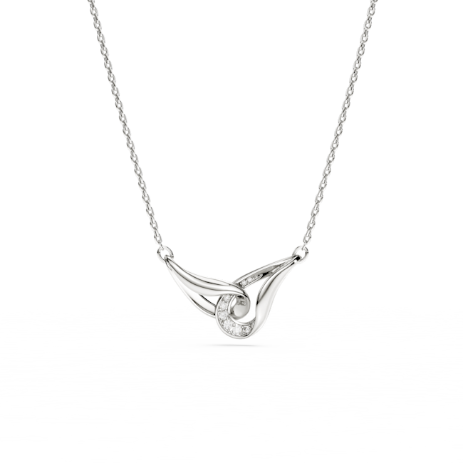 SWAROVSKI Swarovski Classica pendant, Round cut, Interlocking, White, Sterling silver 5740343
