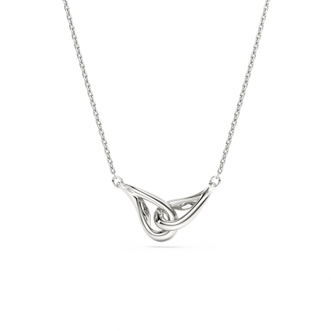 SWAROVSKI Swarovski Classica pendant, Round cut, Interlocking, White, Sterling silver 5740343