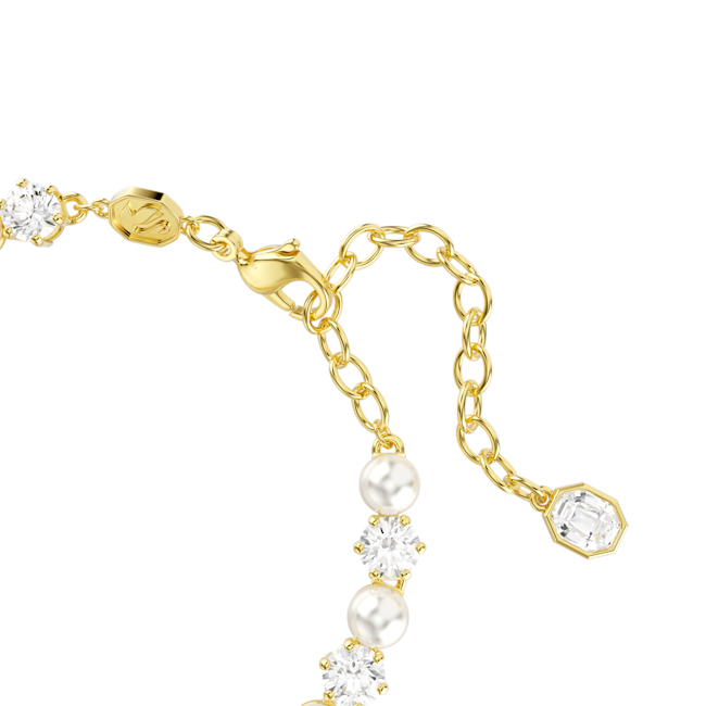 SWAROVSKI Matrix Tennis bracelet Crystal pearl 18K gold finish 5742026