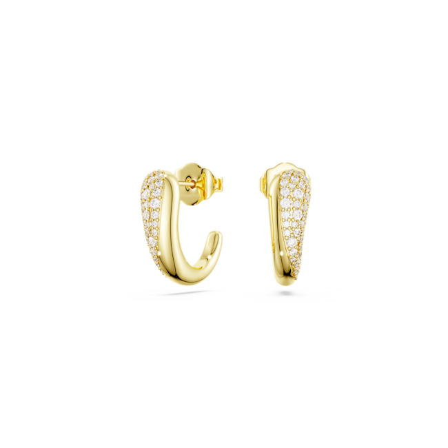 SWAROVSKI Classica hoop earrings Sterling silver 18K gold finish 5745020
