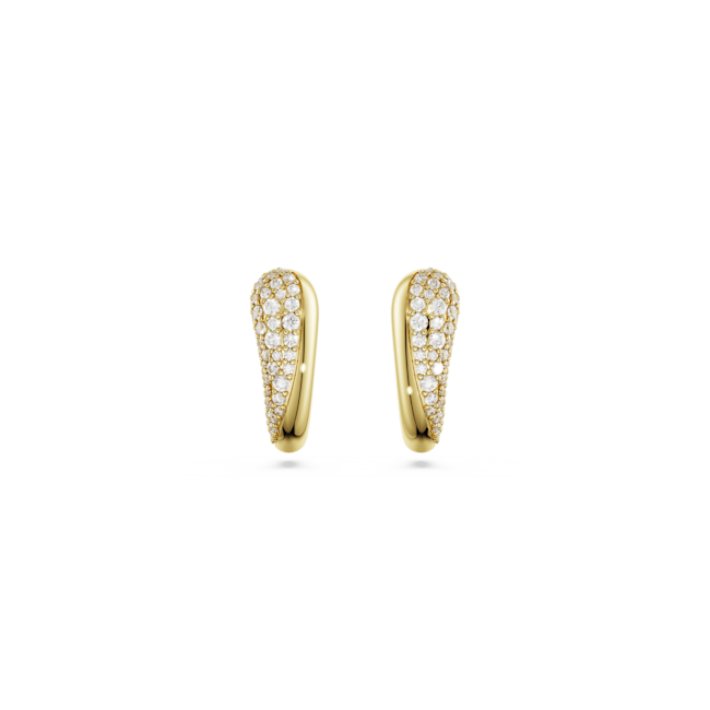 SWAROVSKI Classica hoop earrings Sterling silver 18K gold finish 5745020