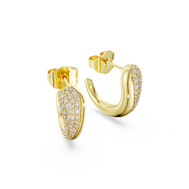 SWAROVSKI Classica hoop earrings Sterling silver 18K gold finish 5745020