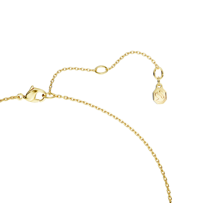 SWAROVSKI Swarovski Classica pendant, Round cut, Interlocking, White, Sterling silver, 18K gold finish 5745560