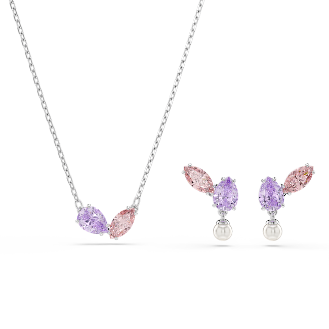 Swarovski Ariana Grande x Swarovski set, Mixed cuts, Multicolored, Rhodium plated 5746577