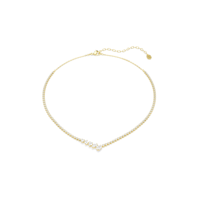 SWAROVSKI Mesmera necklace, Mixed cuts, White, 18K gold finish 5747931