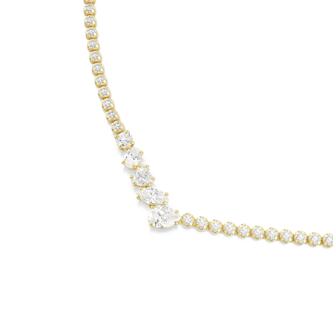 SWAROVSKI Mesmera necklace, Mixed cuts, White, 18K gold finish 5747931