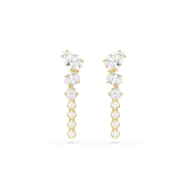 SWAROVSKI Mesmera drop earrings, Mixed cuts, White, 18K gold finish 5747936