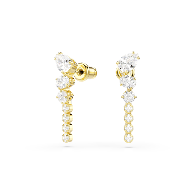SWAROVSKI Mesmera drop earrings, Mixed cuts, White, 18K gold finish 5747936