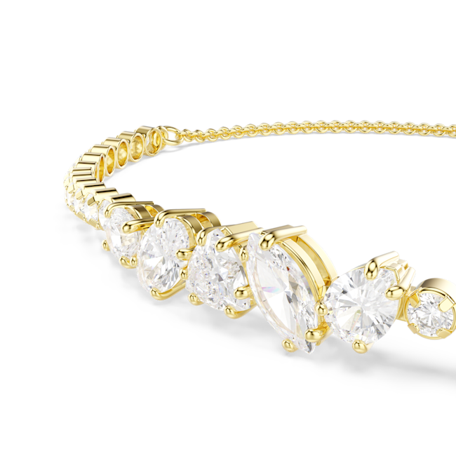 SWAROVSKI Mesmera bracelet, Mixed cuts, White, 18K gold finish 5747939