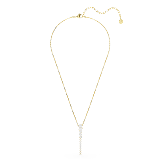 SWAROVSKI Mesmera Y necklace, Mixed cuts, White, 18K gold finish 5747997