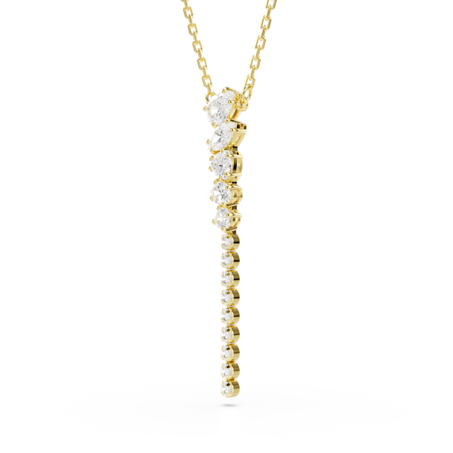 SWAROVSKI Mesmera Y necklace, Mixed cuts, White, 18K gold finish 5747997