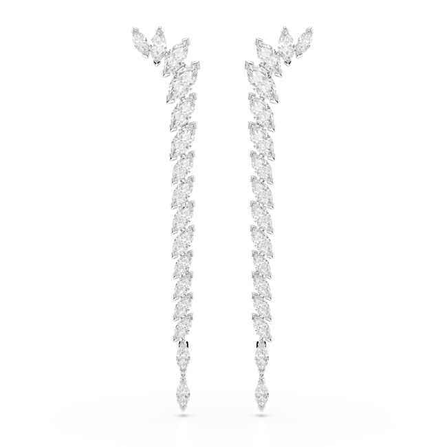 SWAROVSKI Mesmera earrings, Marquise cut, White, Rhodium plated 5748006