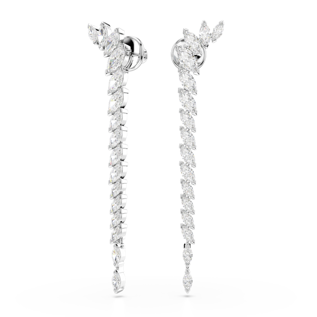SWAROVSKI Mesmera earrings, Marquise cut, White, Rhodium plated 5748006