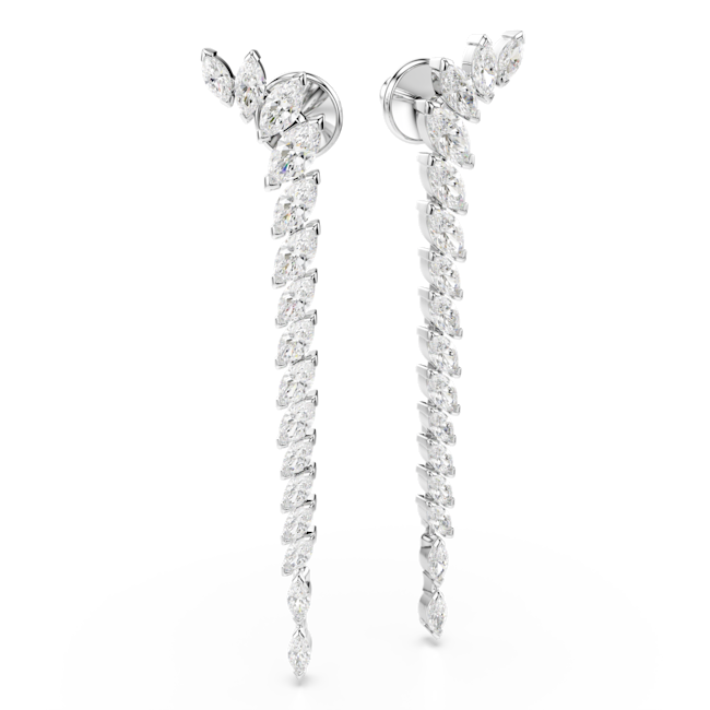 SWAROVSKI Mesmera earrings, Marquise cut, White, Rhodium plated 5748006