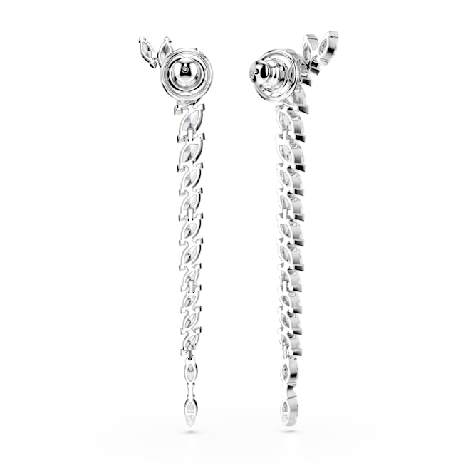 SWAROVSKI Mesmera earrings, Marquise cut, White, Rhodium plated 5748006