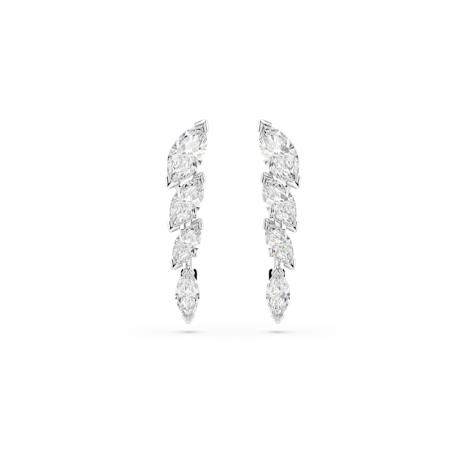 SWAROVSKI Mesmera earrings, Marquise cut, White, Rhodium plated 5748007