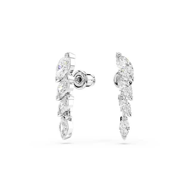 SWAROVSKI Mesmera earrings, Marquise cut, White, Rhodium plated 5748007