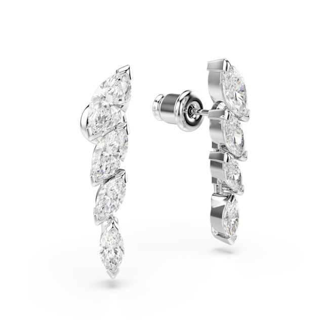 SWAROVSKI Mesmera earrings, Marquise cut, White, Rhodium plated 5748007