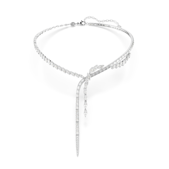 SWAROVSKI Mesmera Y necklace, Mixed cuts, White, Rhodium plated 5748652