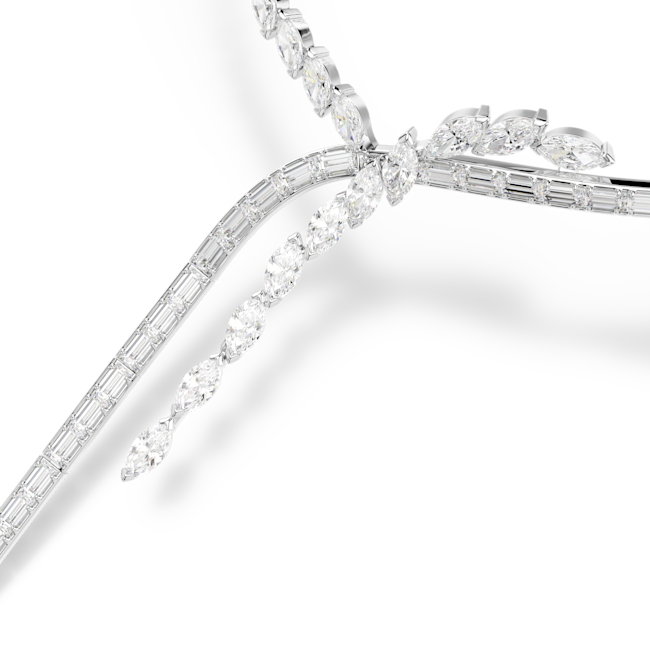 SWAROVSKI Mesmera Y necklace, Mixed cuts, White, Rhodium plated 5748652