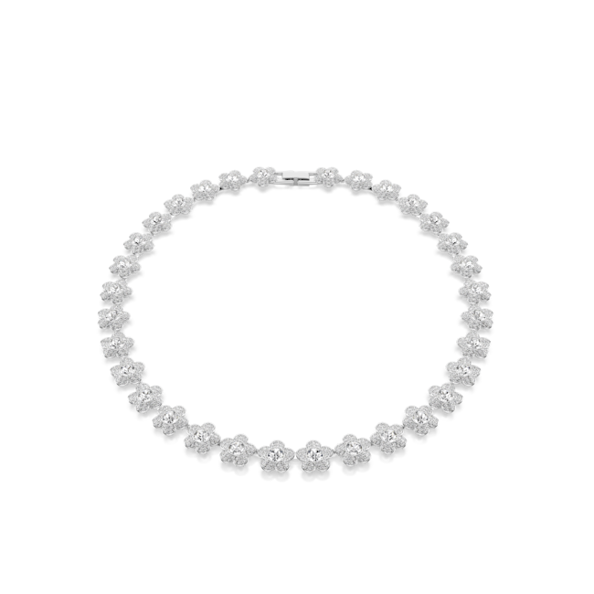 Swarovski Ariana Grande x Swarovski necklace, Round cut, Flower, White, Rhodium plated 5749179