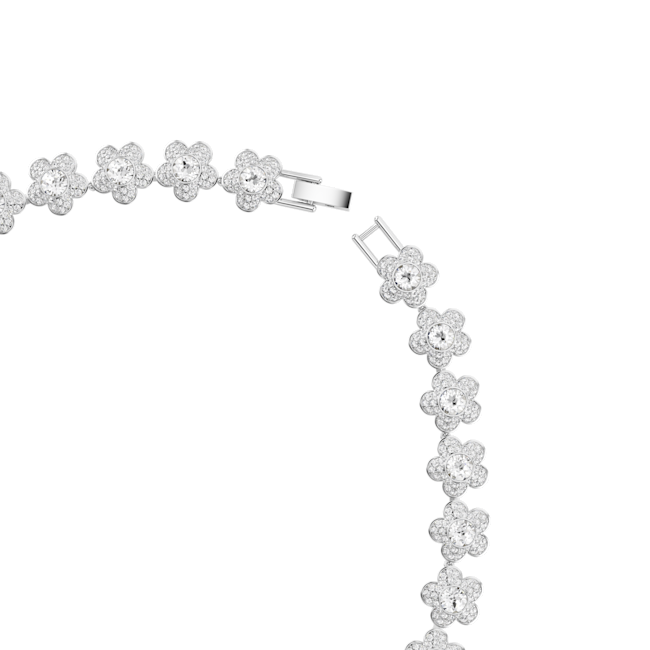 Swarovski Ariana Grande x Swarovski necklace, Round cut, Flower, White, Rhodium plated 5749179