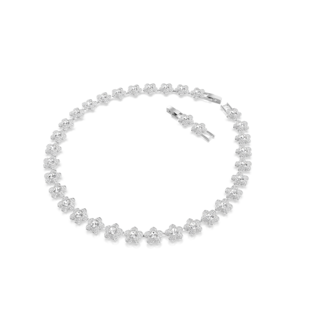 Swarovski Ariana Grande x Swarovski necklace, Round cut, Flower, White, Rhodium plated 5749179