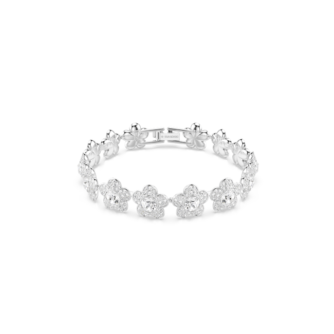 Swarovski Ariana Grande x Swarovski bracelet, Round cut, Flower, White, Rhodium plated 5749182