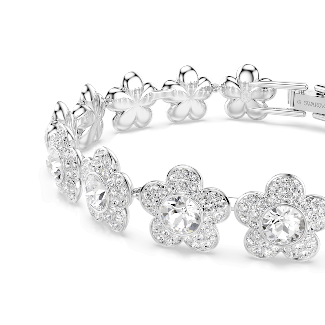 Swarovski Ariana Grande x Swarovski bracelet, Round cut, Flower, White, Rhodium plated 5749182