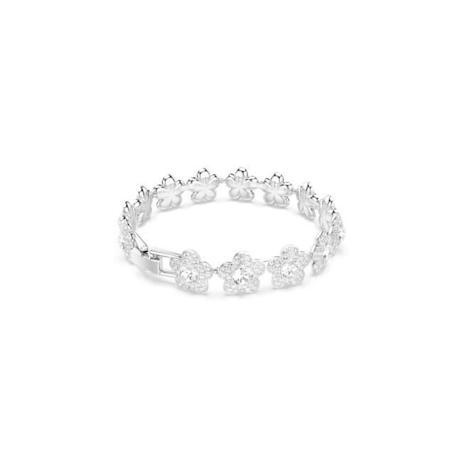 Swarovski Ariana Grande x Swarovski bracelet, Round cut, Flower, White, Rhodium plated 5749182
