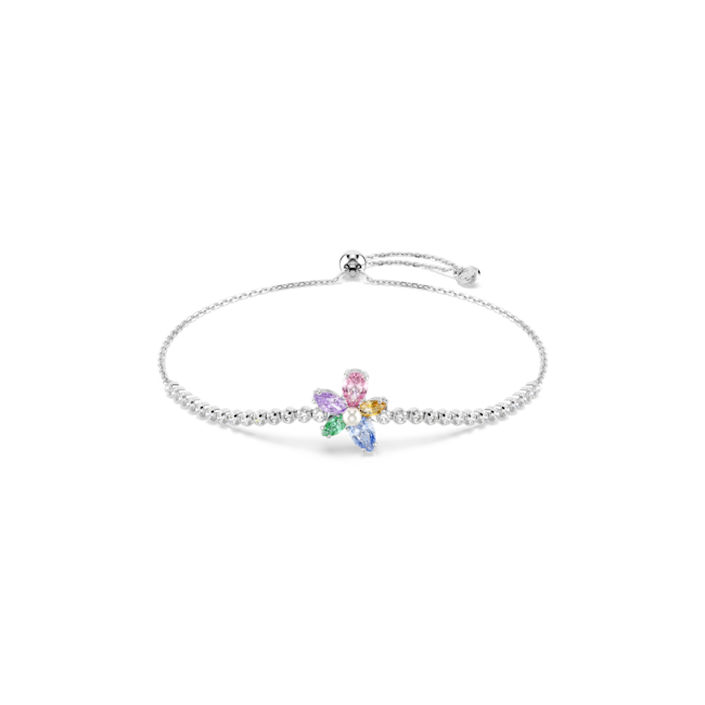 Swarovski Ariana Grande x Swarovski bracelet, Mixed cuts, Flower, Multicolored, Rhodium plated 5749187