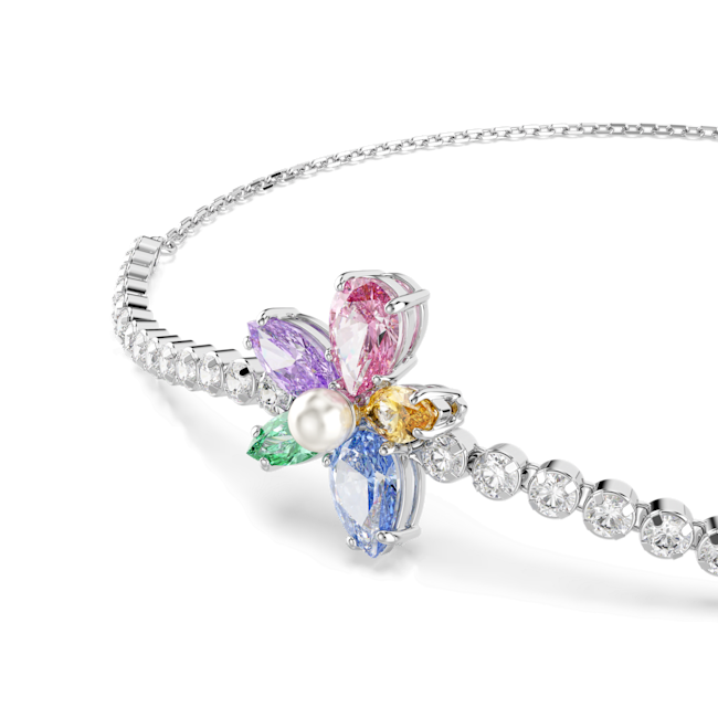 Swarovski Ariana Grande x Swarovski bracelet, Mixed cuts, Flower, Multicolored, Rhodium plated 5749187