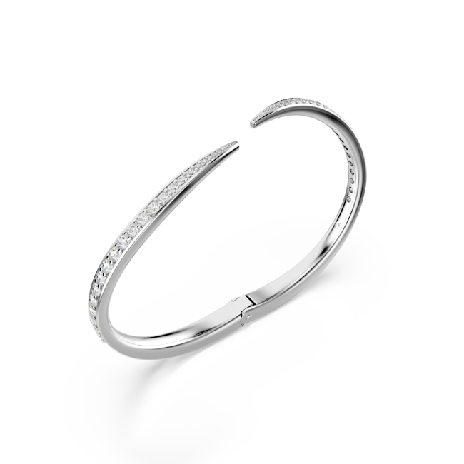 SWAROVSKI Vienna bangle, Round cut, Swan, White, Rhodium plated 5749200