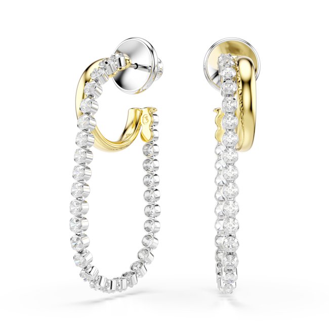 SWAROVSKI Hyperbola earrings, Round cut, White, Mixed metal finish 5749366