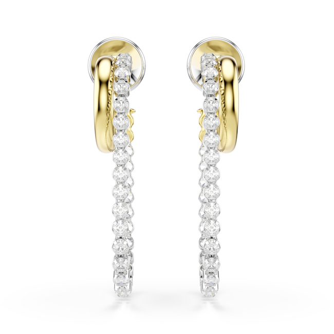 SWAROVSKI Hyperbola earrings, Round cut, White, Mixed metal finish 5749366