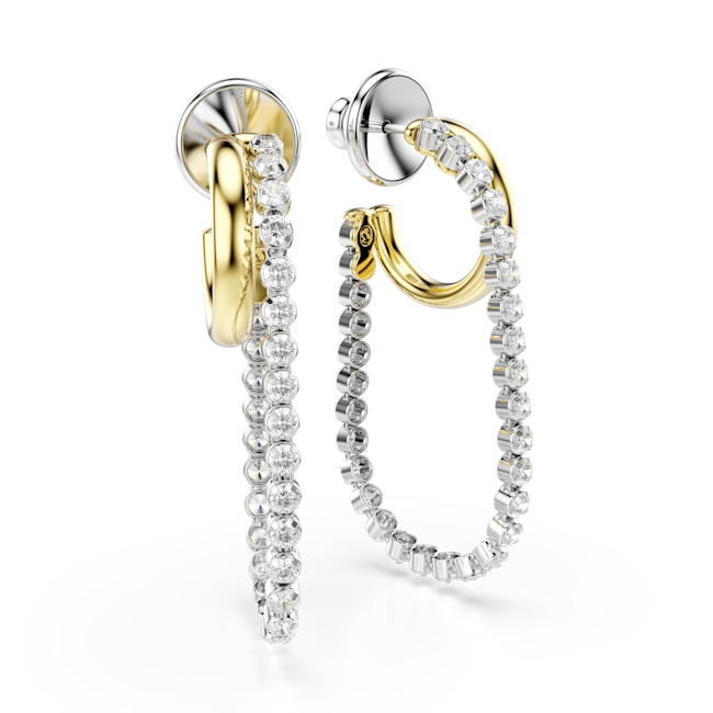 SWAROVSKI Hyperbola earrings, Round cut, White, Mixed metal finish 5749366