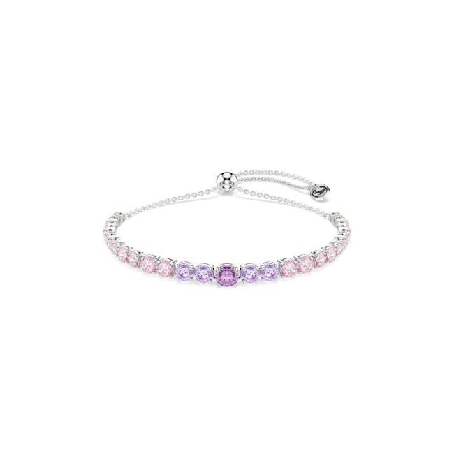 Swarovski Matrix Tennis bracelet Gradient of round cuts, Multicoloured, Rhodium plated 5751197