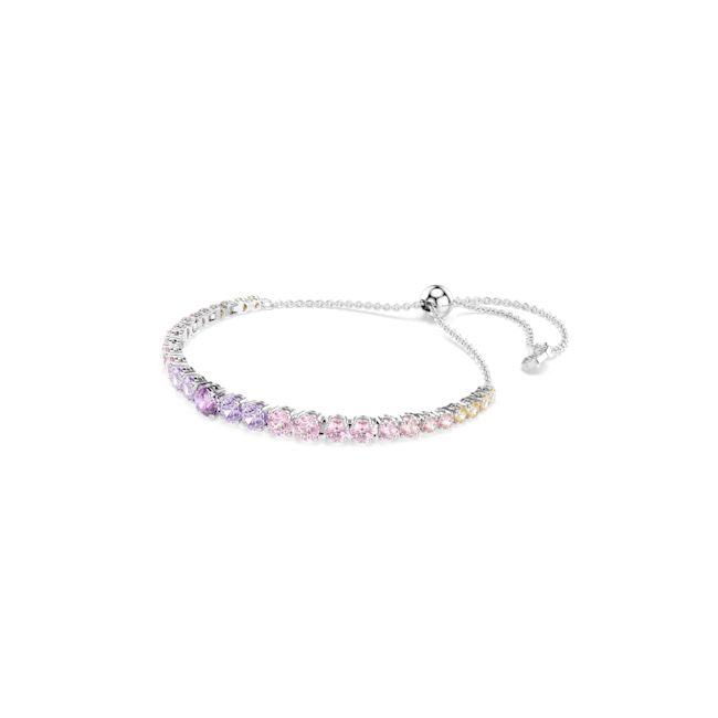 Swarovski Matrix Tennis bracelet Gradient of round cuts, Multicoloured, Rhodium plated 5751197