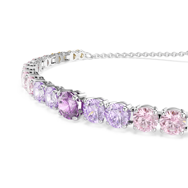 Swarovski Matrix Tennis bracelet Gradient of round cuts, Multicoloured, Rhodium plated 5751197