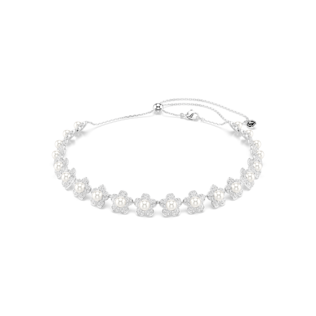 Swarovski Ariana Grande x Swarovski choker, Crystal pearl, Round cut, White, Rhodium plated 5751250