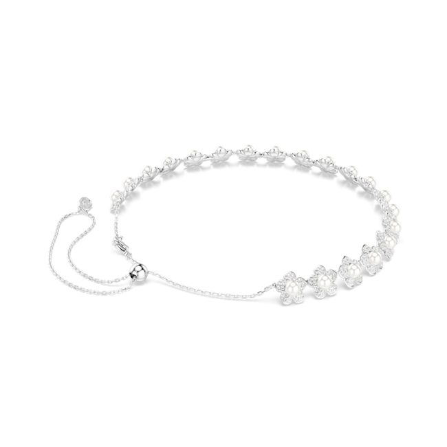 Swarovski Ariana Grande x Swarovski choker, Crystal pearl, Round cut, White, Rhodium plated 5751250