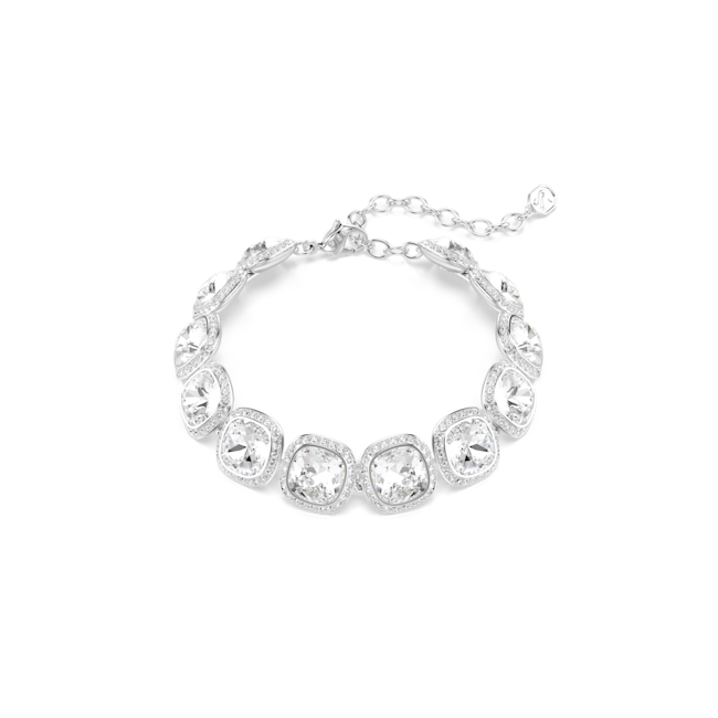 SWAROVSKI Una Angelic bracelet, Cushion cut, White, Rhodium plated 5751558