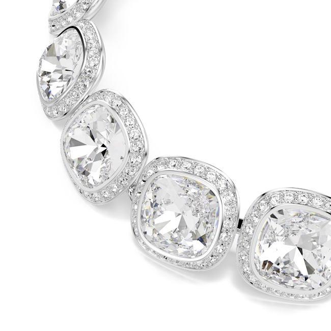 SWAROVSKI Una Angelic bracelet, Cushion cut, White, Rhodium plated 5751558