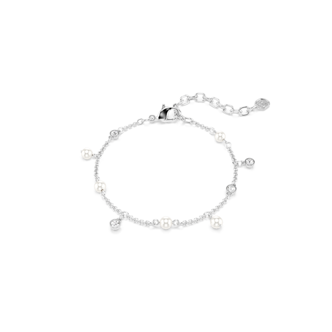 SWAROVSKI Imber bracelet, Crystal pearl, Round cut, White, Rhodium plated 5754242