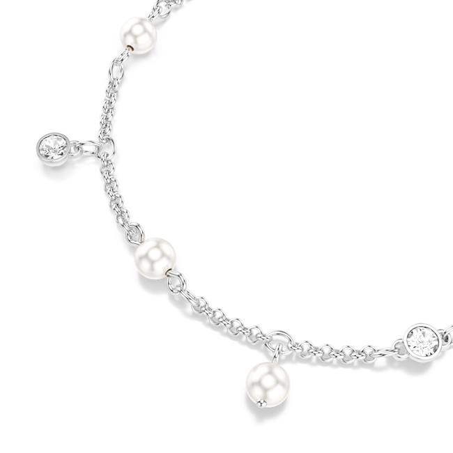 SWAROVSKI Imber bracelet, Crystal pearl, Round cut, White, Rhodium plated 5754242
