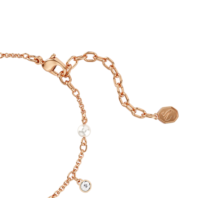 SWAROVSKI Imber bracelet, Crystal pearl, Round cut, White, 18K rose gold finish 5754243