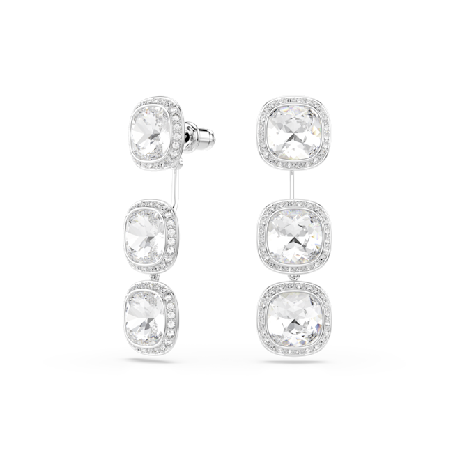 SWAROVSKI Una Angelic earrings, Cushion cut, White, Rhodium plated 5754342